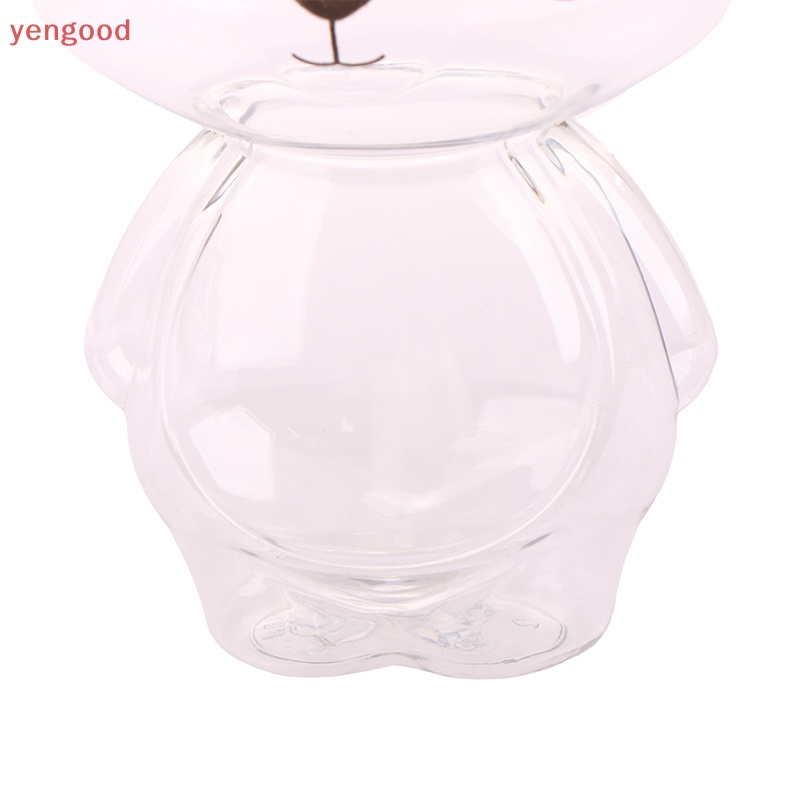 1 Bình Đựng Nước Ép 500ml Bằng Nhựa Dày Trong Suốt In Hình Gấu Hoạt Hình Đáng Yêu