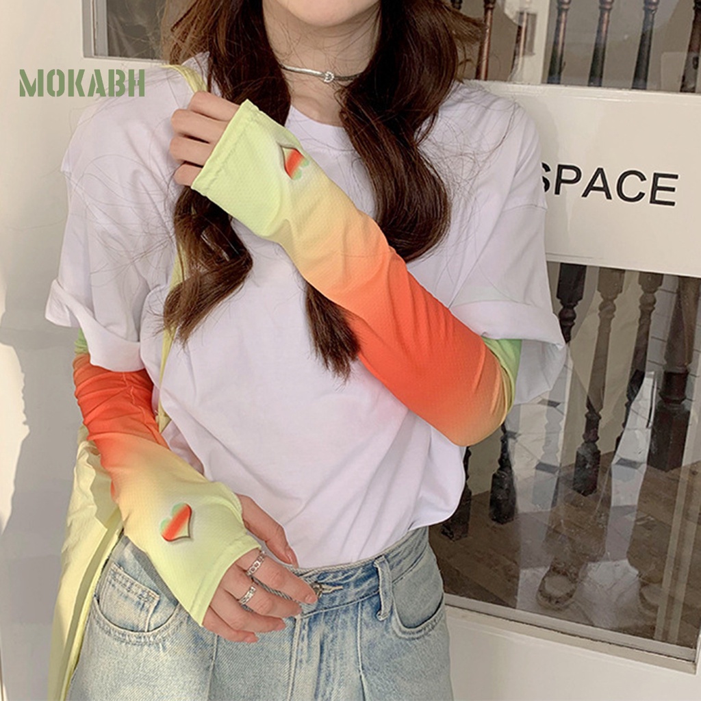 1 Cặp Găng Tay Chống Nắng / Tia UV / Chống Trượt Cách Nhiệt Màu Sắc Tương Phản