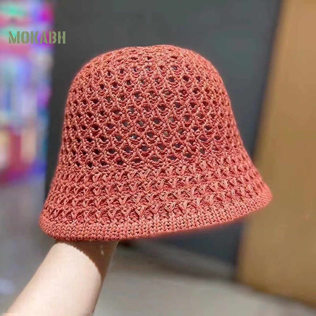 Mũ Dệt Bằng Polyester Mềm Thoáng Khí Có Thể Gấp Lại Phù Hợp Cho Mùa Hè [Mok Abh]