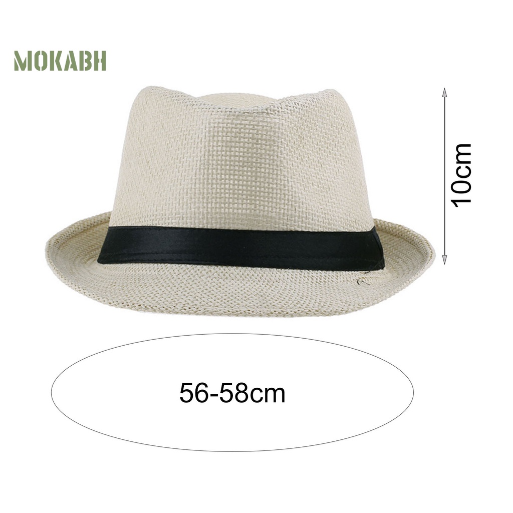 [Mok Abh] Mũ Cao Bồi Panama Vành Xoăn Màu Tương Phản Chống Nắng Có Thể Gập Lại Cho Nam Và Nữ Mang Đi Du Lịch Ngoà