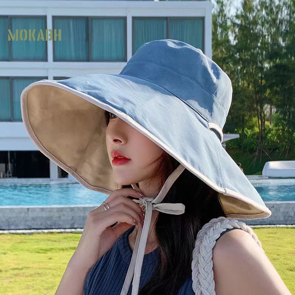 Nón Tai Bèo Vành Rộng Chống Tia UV Điều Chỉnh Được Kích Thước Thời Trang Đi Biển Cho Nữ