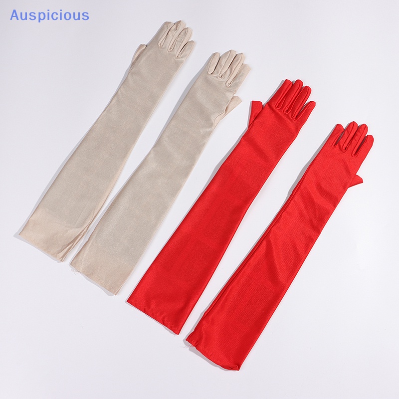 1 Đôi Găng Tay Dài Màu Trơn Thời Trang Dành Cho Nữ