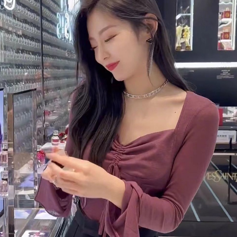 Áo Thun Lửng Tay Dài Phong Cách retro Thời Trang Dành Cho Nữ