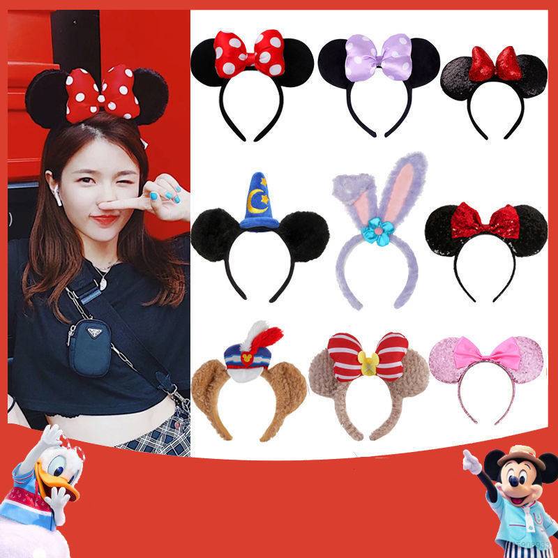 DISNEY Băng Đô Cài Tóc Đính Nơ Hình Chuột Mickey / Minnie Cho Nữ PG1 PG1