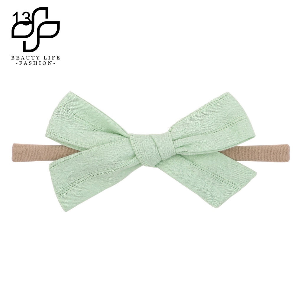 Băng Đô Nơ Màu Trơn Trọng Lượng Nhẹ Co Giãn Tốt Thời Trang Cho Bé