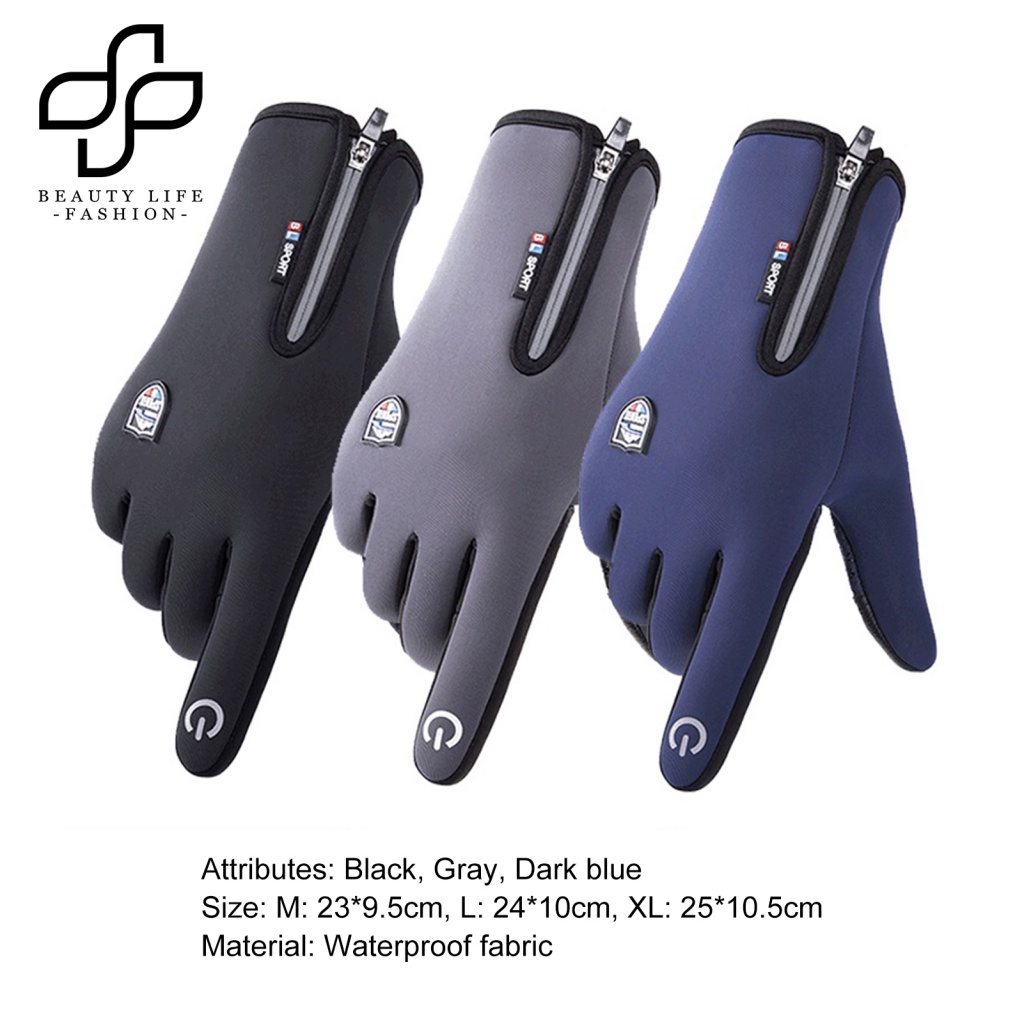 1 Đôi Găng Tay Đạp Xe Chống Nước Đa Năng Có Thể Chạm Màn Hình Cảm Ứng