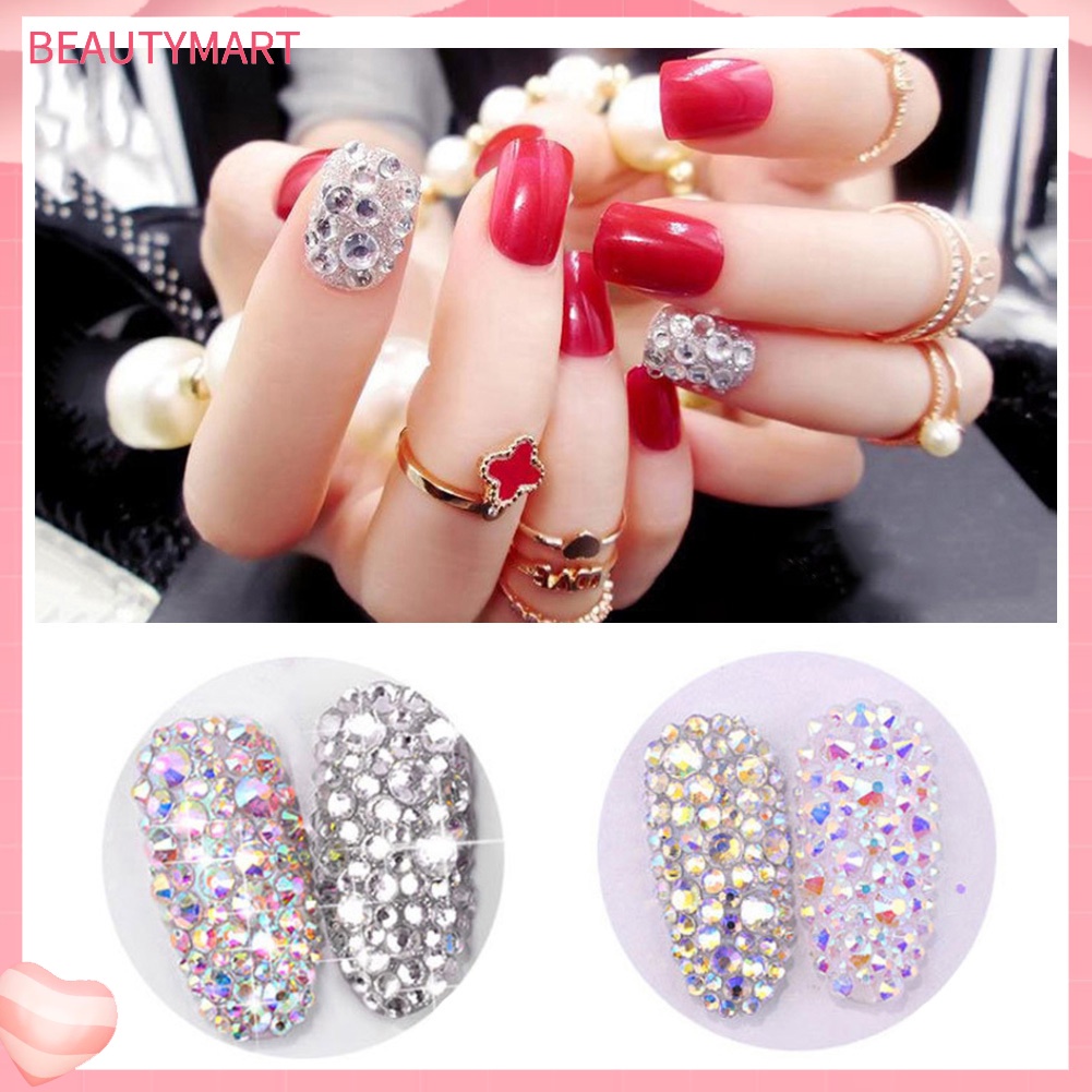 Set 1440 Hạt Kim Cương Giả 12 Ngăn Dán Trang Trí Móng Tay DIY