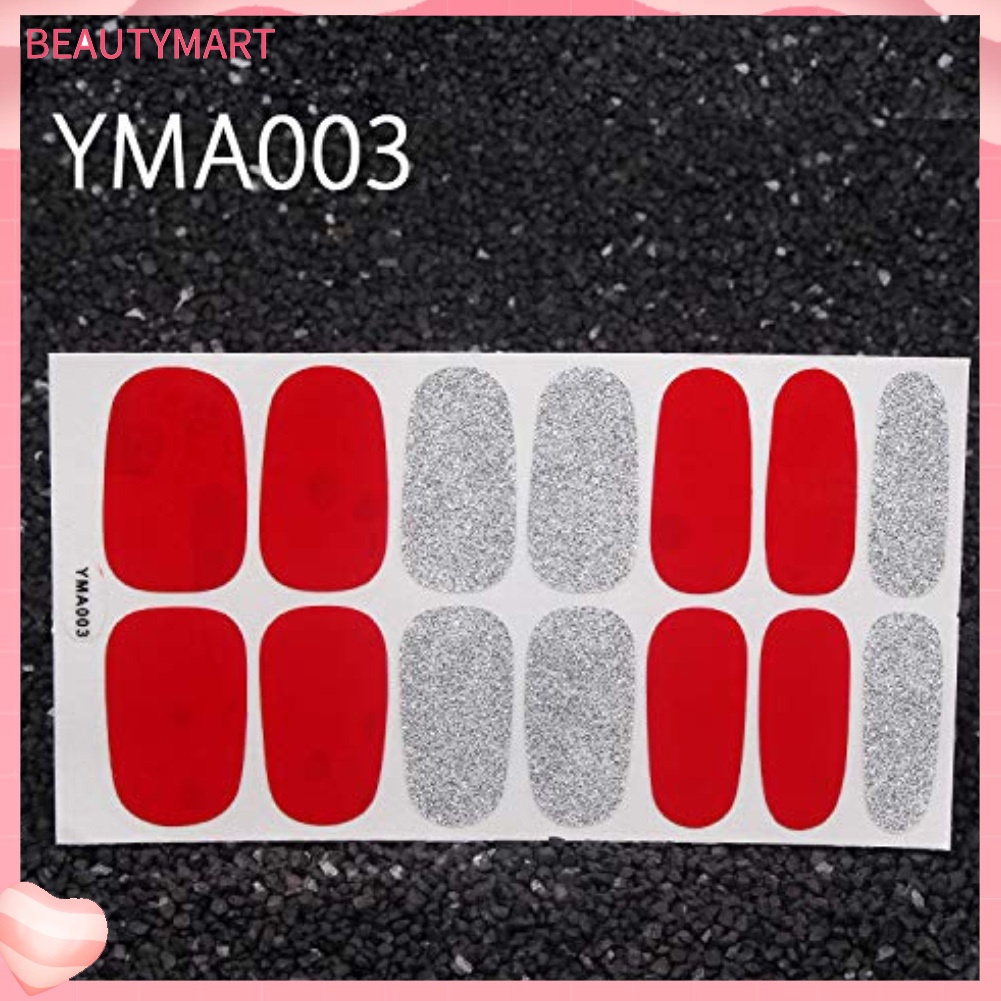 Bộ 8 Miếng Dán Móng Tay Màu Sắc Trơn Chống Thấm Nước Tiện Dụng