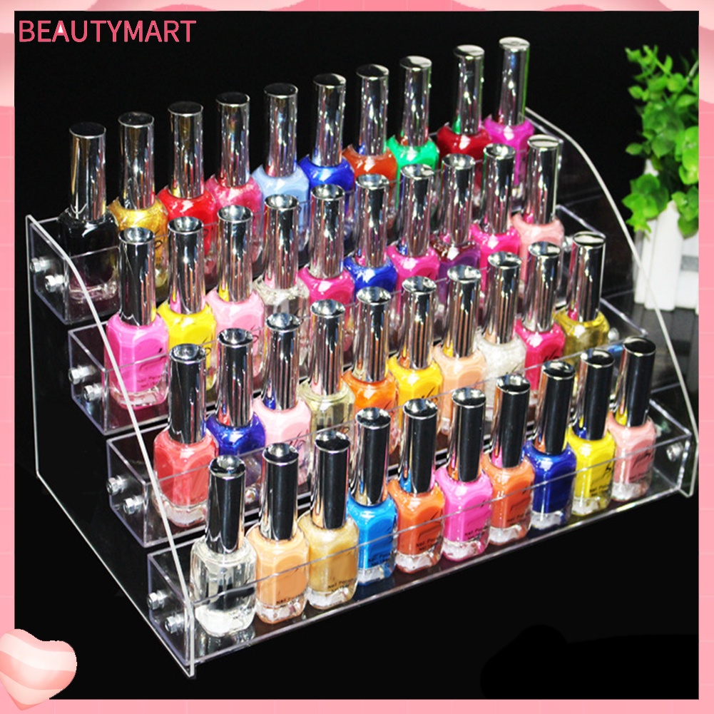 Giá Đỡ Trưng Bày Lọ Sơn Móng Tay Nhiều Tầng Bằng Acrylic Trong Suốt