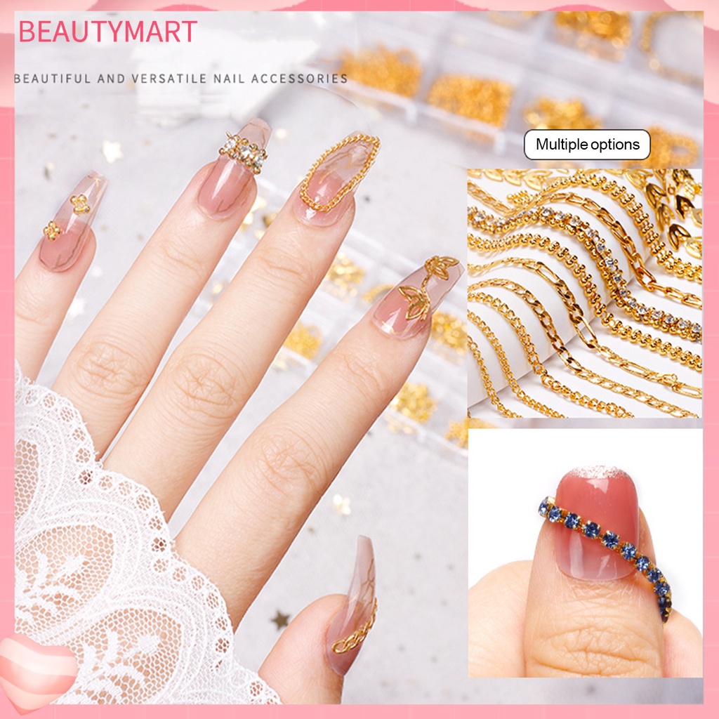 Hộp 12 Ngăn Đựng Phụ Kiện Trang Trí Móng Tay Tạo Hiệu Ứng 3D DIY