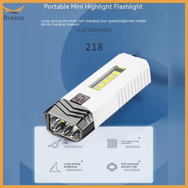 Đèn Pin Led Cob Mini Sạc Usb Đa Năng Dành Cho Xe Đạp