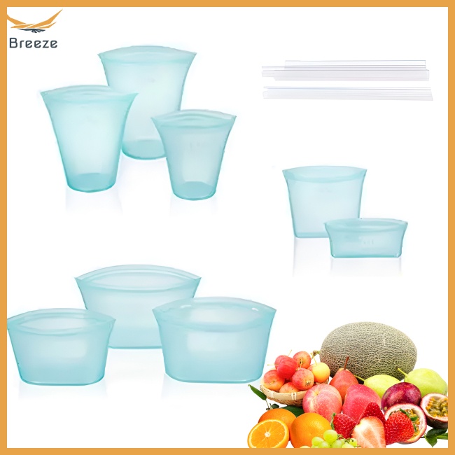 Bộ 8 Tô Silicone Đựng Thực Phẩm Có Thể Tái Sử Dụng