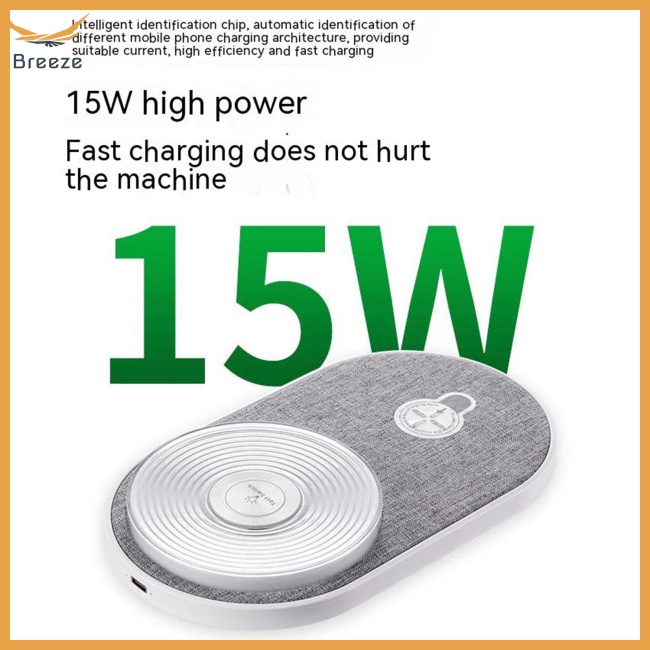 Đế Sạc Nhanh Không Dây Usb 2 Trong 1 Có Đèn Nhiều Màu Sắc Tương Thích Với Huawei