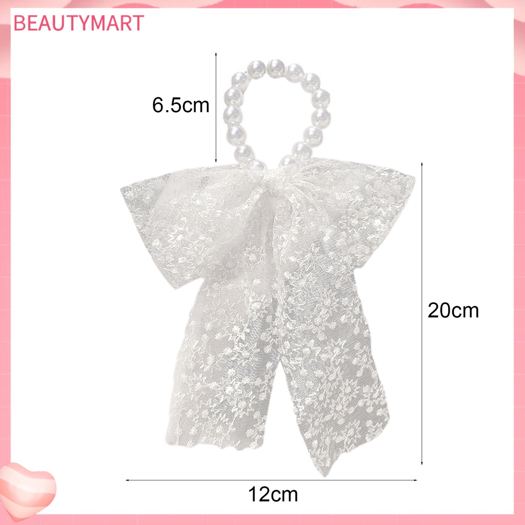 Dây Buộc Tóc Đuôi Ngựa Sợi Lưới Đính Ngọc Trai Giả Thanh Lịch [beautymart]