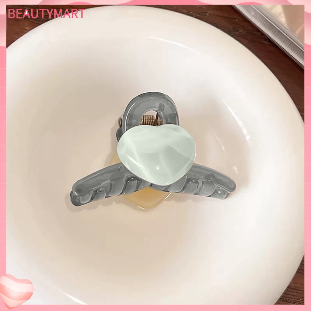 Kẹp Tóc Càng Cua Chống Trượt Kết Cấu Đá Hình Trái Tim Thanh Lịch