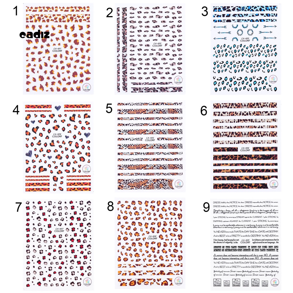 Miếng Dán Trang Trí Móng Tay Họa Tiết Da Báo Thời Trang Mùa Đông