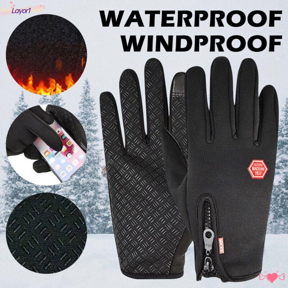 Găng Tay Chống Gió Giữ Ấm Mùa Đông Có Thể Chạm Màn Hình Cảm Ứng La