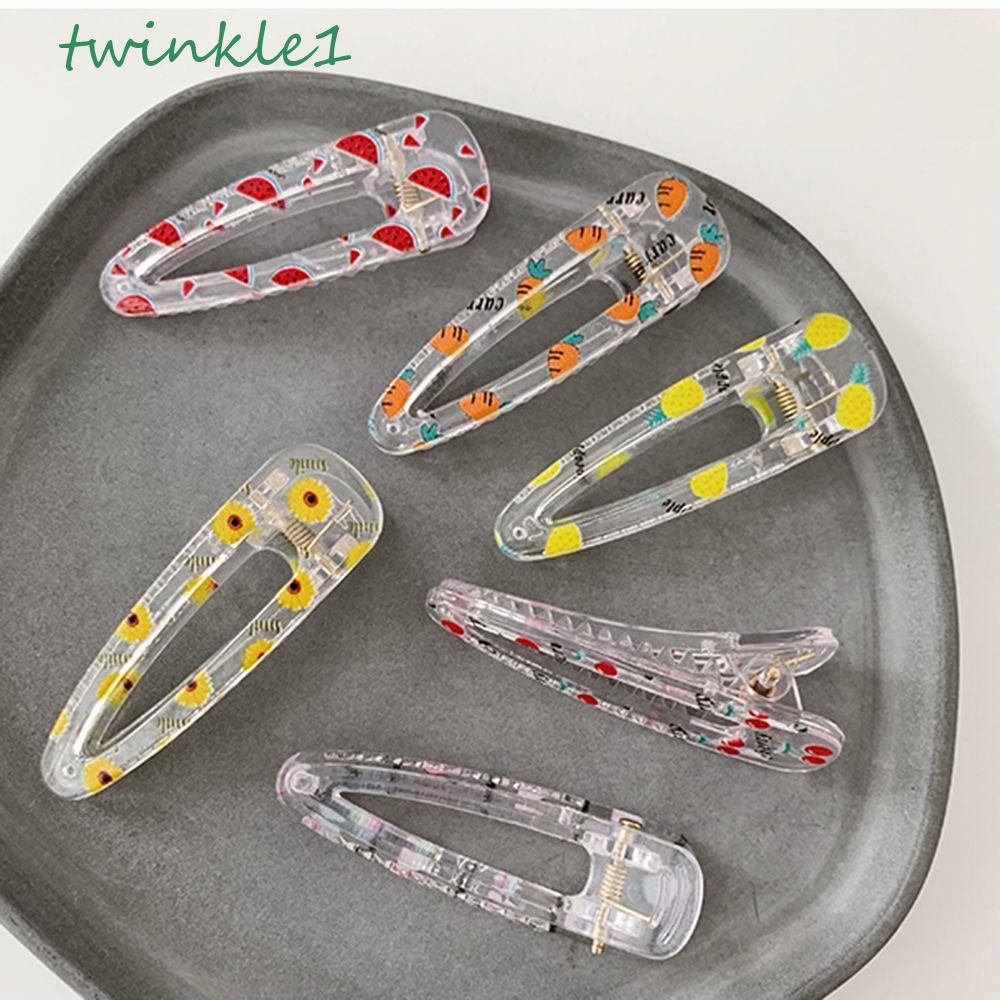 Kẹp Tóc Đính Hoa / Giọt Nước Trong Suốt Lấp Lánh Dễ Thương Cho Bé Gái