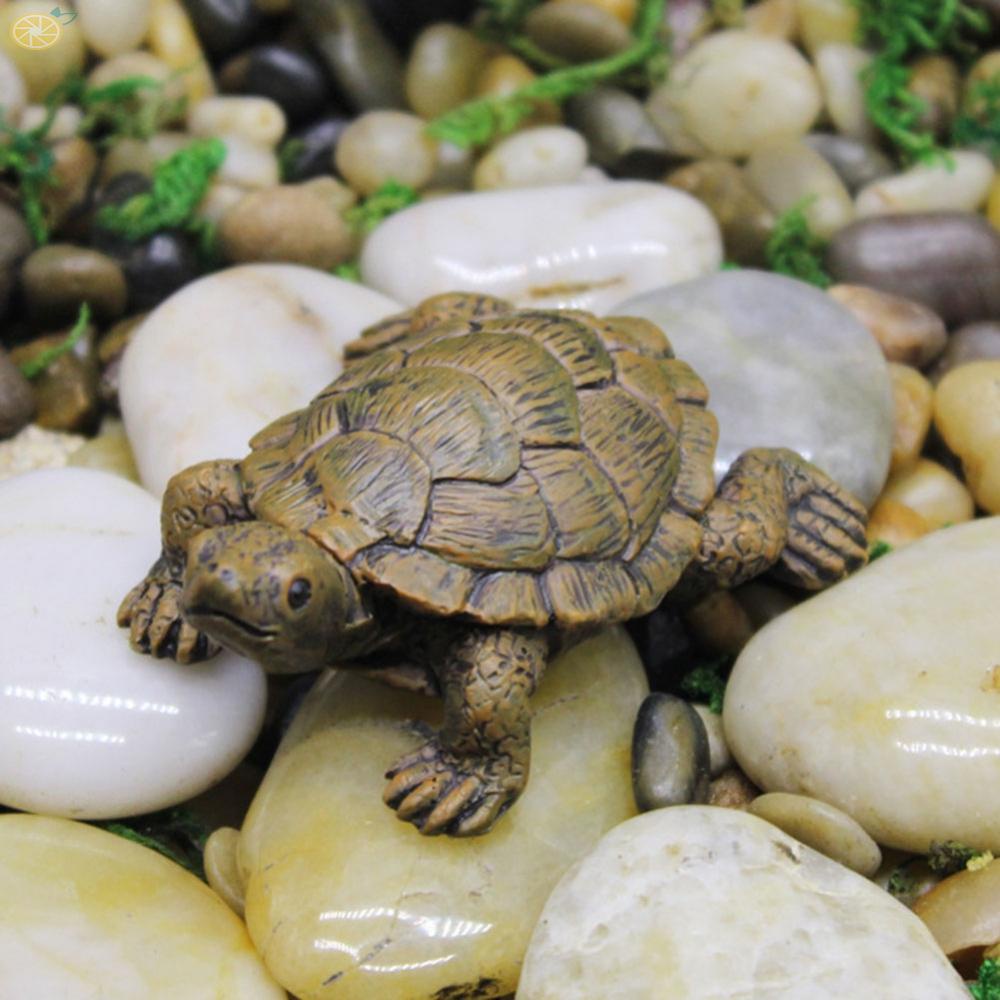 【VARSTR】Turtle Statue 7cm X 5.6cm Artwork Brown Fortune Garden Figurine High Quality