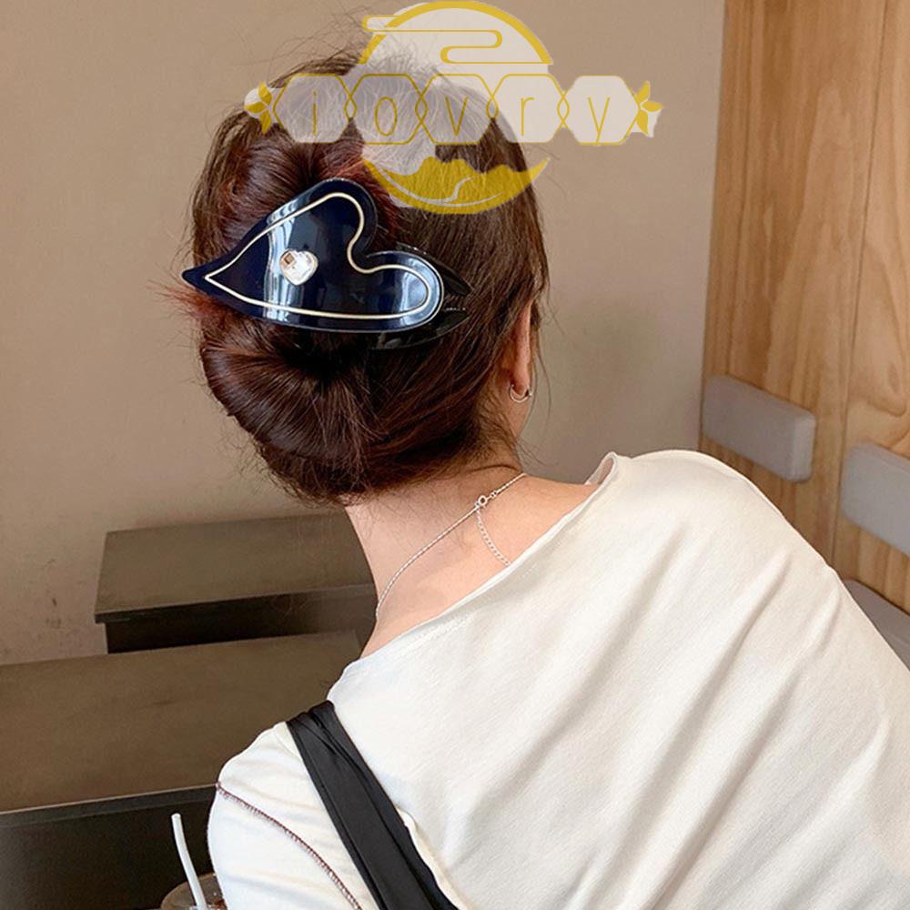 Kẹp Tóc Trang Sức Hình Trái Tim Bằng Resin Dễ Thương