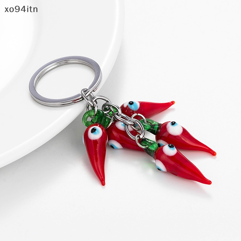 Tn Móc Khóa Kim Loại Hình Mắt Xanh Dương Đỏ Chili Ớt Thời Trang Sáng Tạo Làm Quà Tặng Trang Sức Cho Nam Và Nữ n