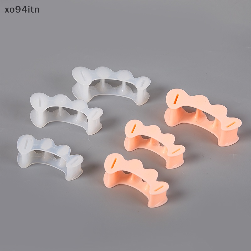 1 Cặp Đệm Silicone Cứng Tách Ngón Chân 3 Lỗ Chỉnh Hình Ngón Chân Cái