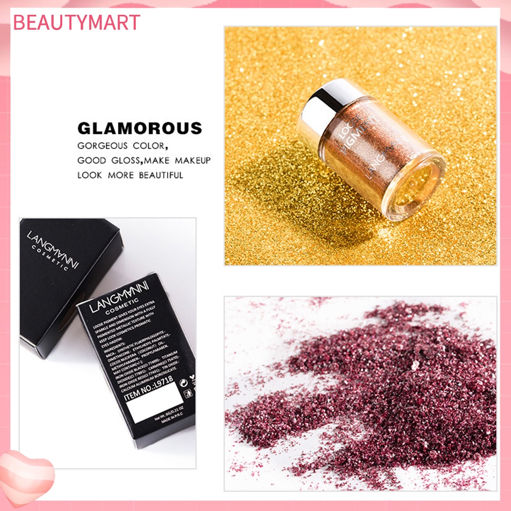 Phấn Mắt Langmanni 6g 18 Màu Tùy Chọn Trang Điểm Lấp Lánh