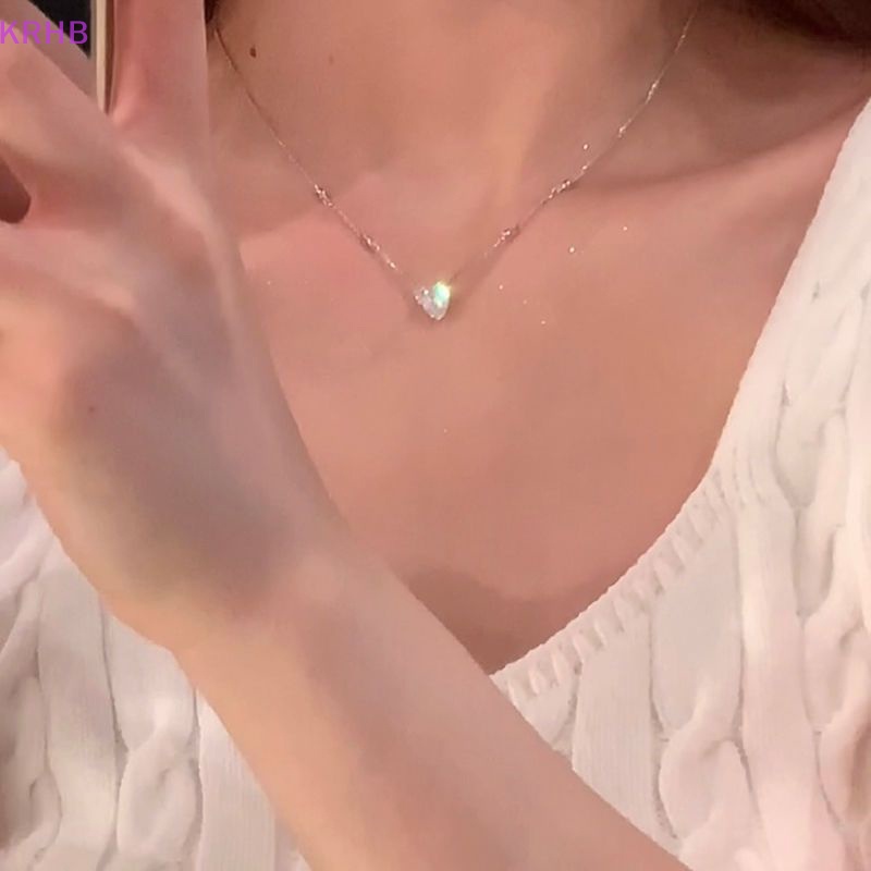 Vòng cổ Mặt Hình Trái Tim Đính Đá Zircon Thời Trang Dành Cho Nữ Mới