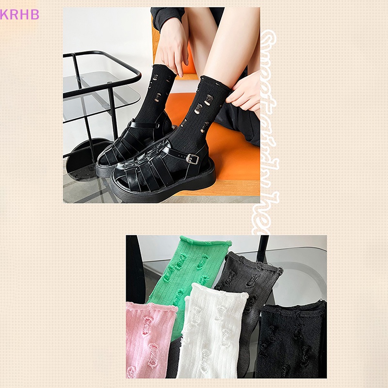 Vớ Dệt Kim Rách Thời Trang Harajuku Đường Phố Mới Cho Nữ