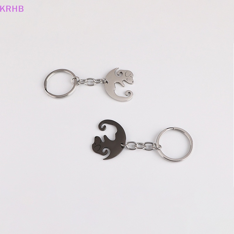 Móc Chìa Khóa Hình Chú Chó Bằng Thép Không Gỉ Chống Thất Lạc Dễ Thương Mới