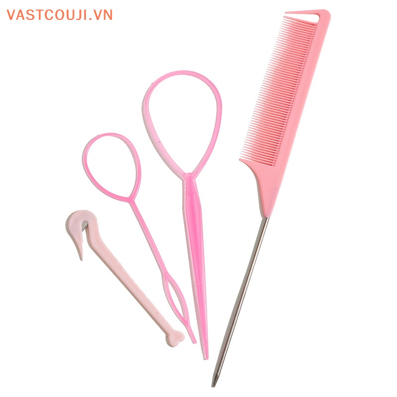 Bộ 4 Lược Bện Tóc Co Giãn Phong Cách Pháp