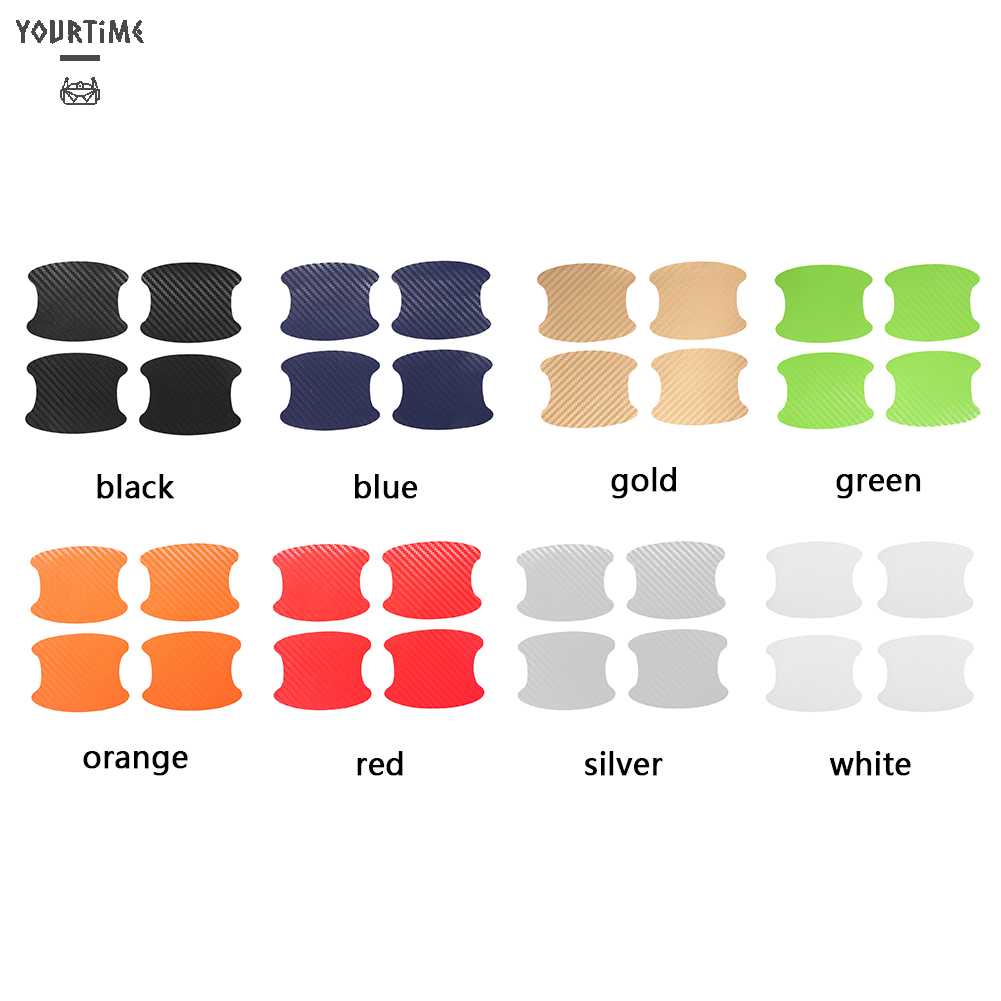 Bộ 4 Miếng Dán Bảo Vệ Tay Nắm Cửa Xe Hơi Bằng Sợi Carbon Cao Cấp