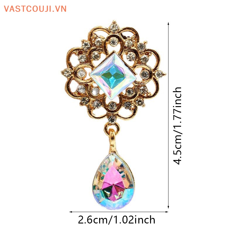 Nút Vuông Hợp Kim 25 * 45MM Đính Đá Trang Trí Hộp Quà Đám Cưới