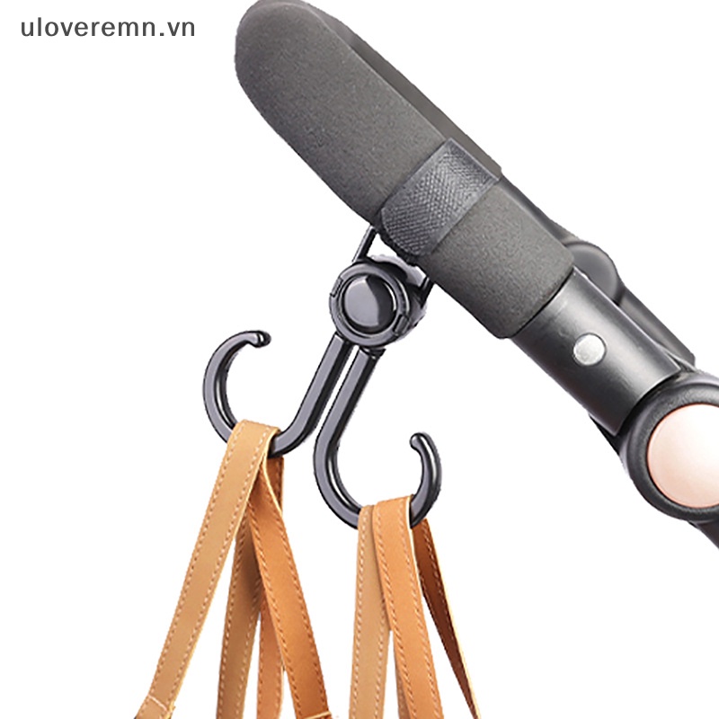 Bộ 2 Móc Treo Đồ Xoay 360 Độ Gắn Xe Đẩy Em Bé Tiện Dụng