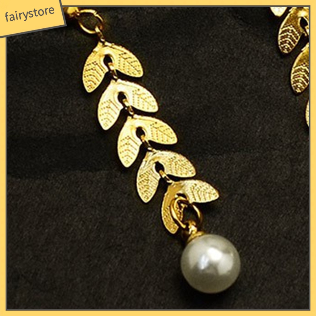 [FRO] 1 Đôi Bông Tai Đinh Tán Hình Học Đính Ngọc Trai Giả Sáng Bóng Dáng Dài Dễ Lên Màu Trang Trí Cho Nữ