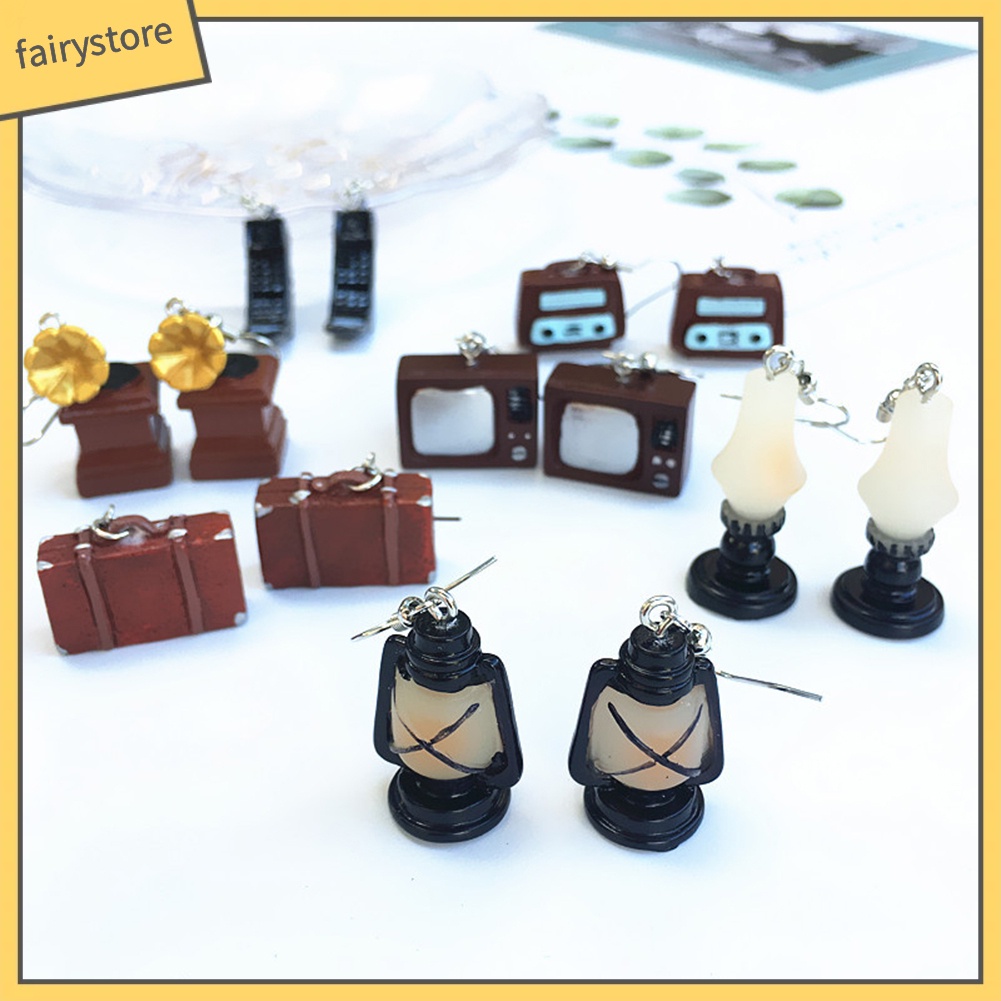 Bông Tai Hình Radio Phonograph Phong Cách Vintage Dành Cho Nữ