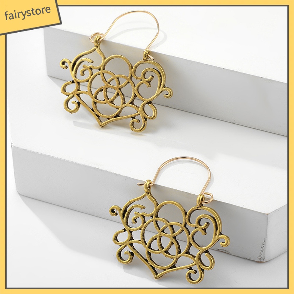 Khuyên Tai Tròn Chạm Khắc Phong Cách Boho Thời Trang Cho Nữ