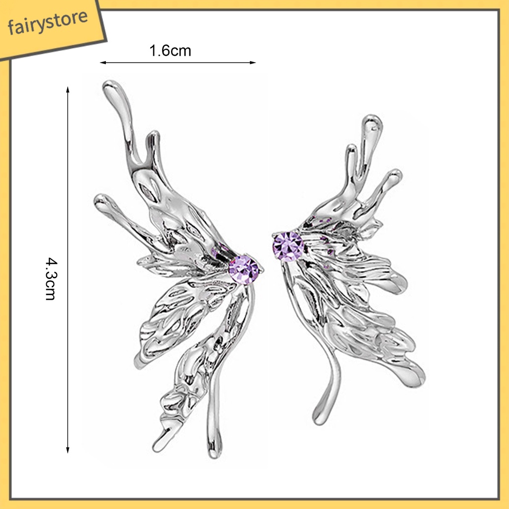 1 Đôi Bông Tai Hình Bướm Dạng Lỏng Phong Cách Punk Dành Cho Nữ