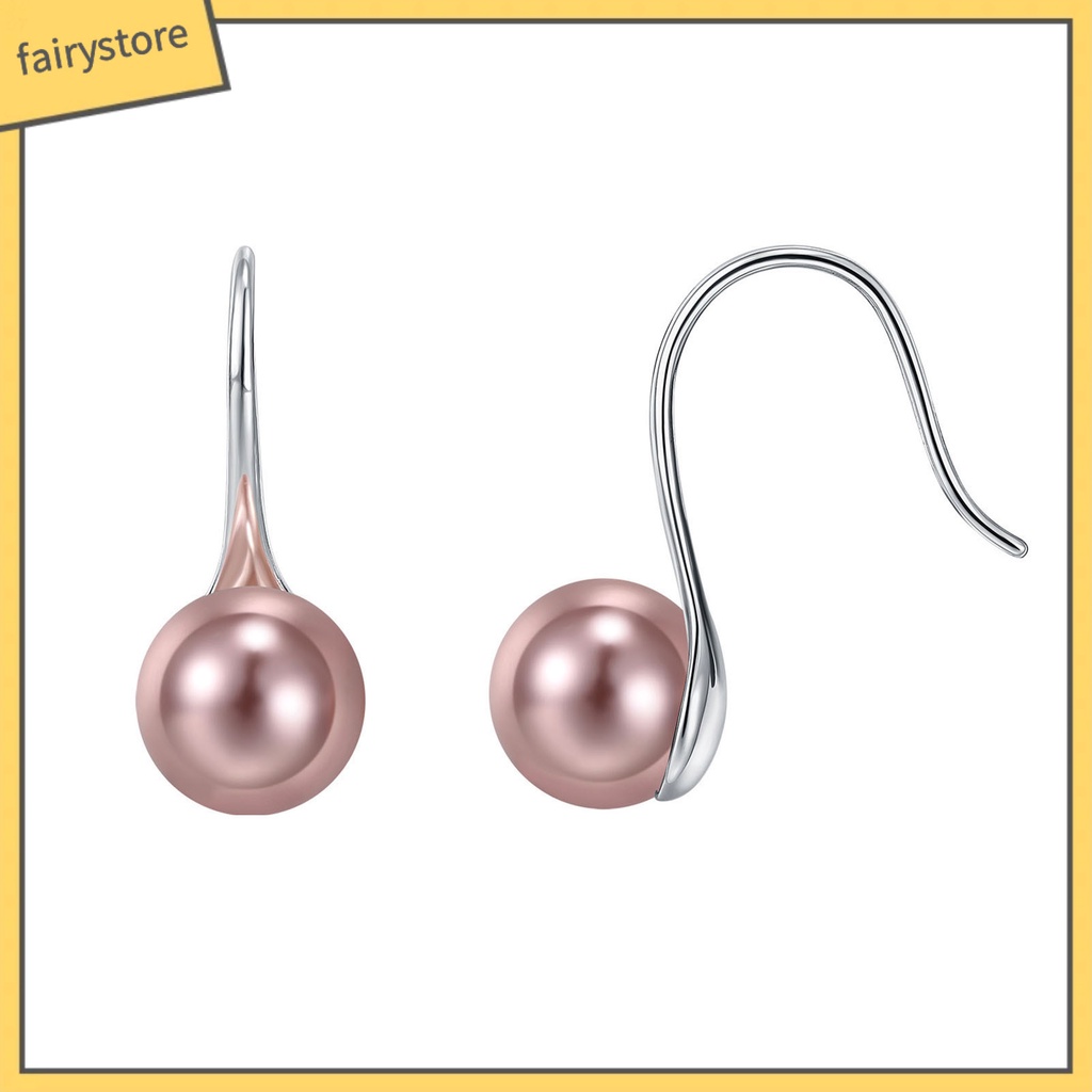 1 Đôi Bông Tai Bạc Hình Cầu Nhiều Màu Sắc Chống Biến Dạng Dành Cho Nữ