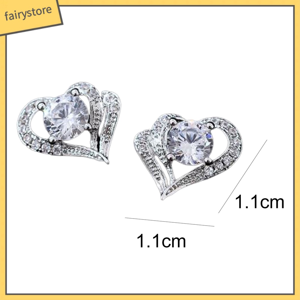 1 Đôi Bông Tai Hình Trái Tim Bằng Hợp Kim Thời Trang Dành Cho Nữ