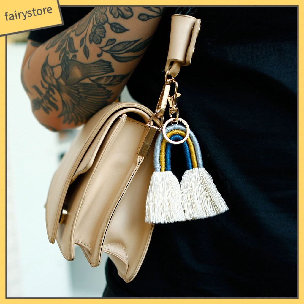 [FRO] 1 Đôi Bông Tai Móc Tua Rua Nhiều Lớp Màu Cầu Vồng Quyến Rũ Phong Cách Bohemian