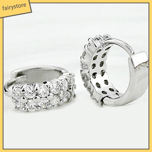 Bông Tai Tròn Đính Đá Hai Hàng Thời Trang