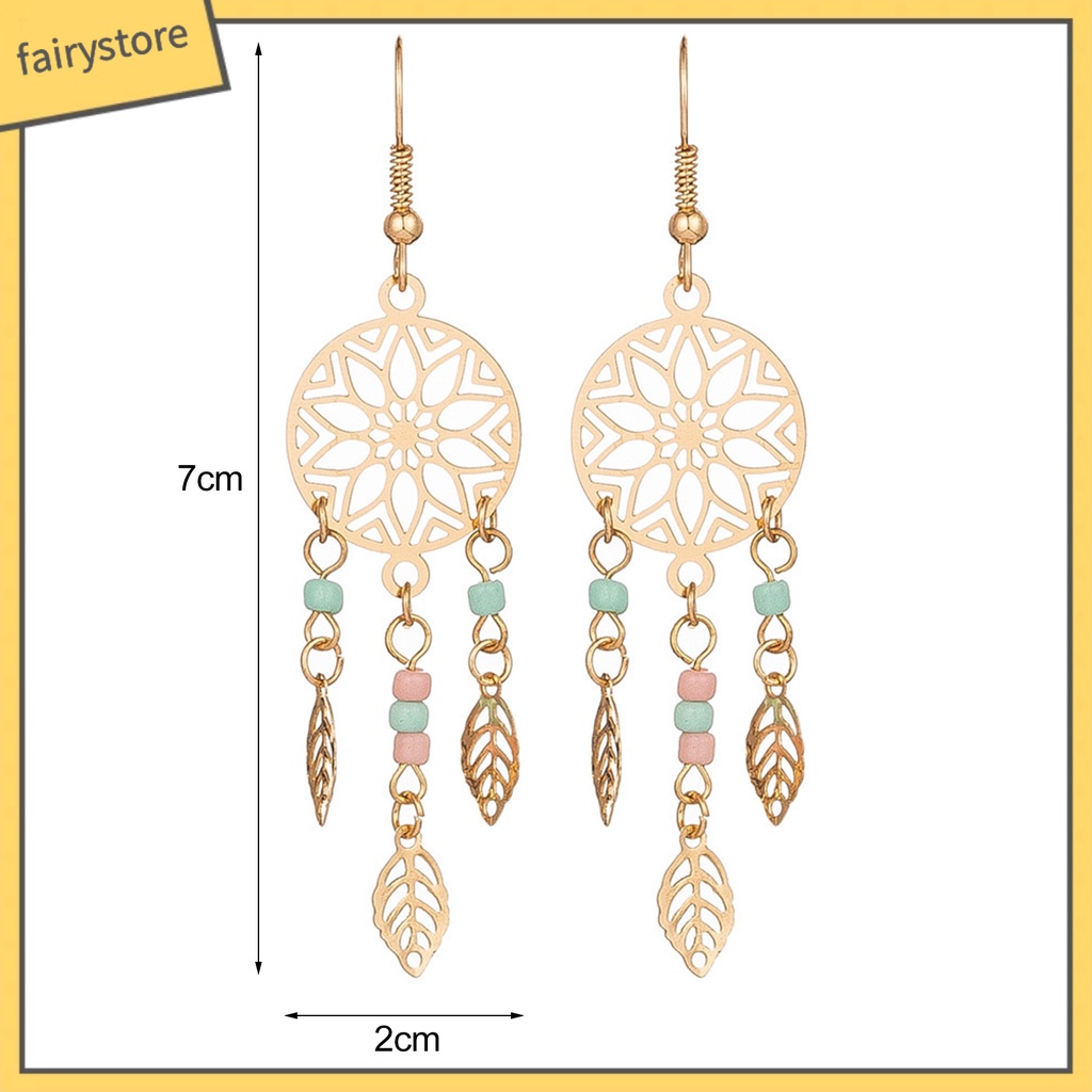 1 Đôi Bông Tai Hình Chiếc Lá Đính Hạt Thời Trang Dành Cho Nữ