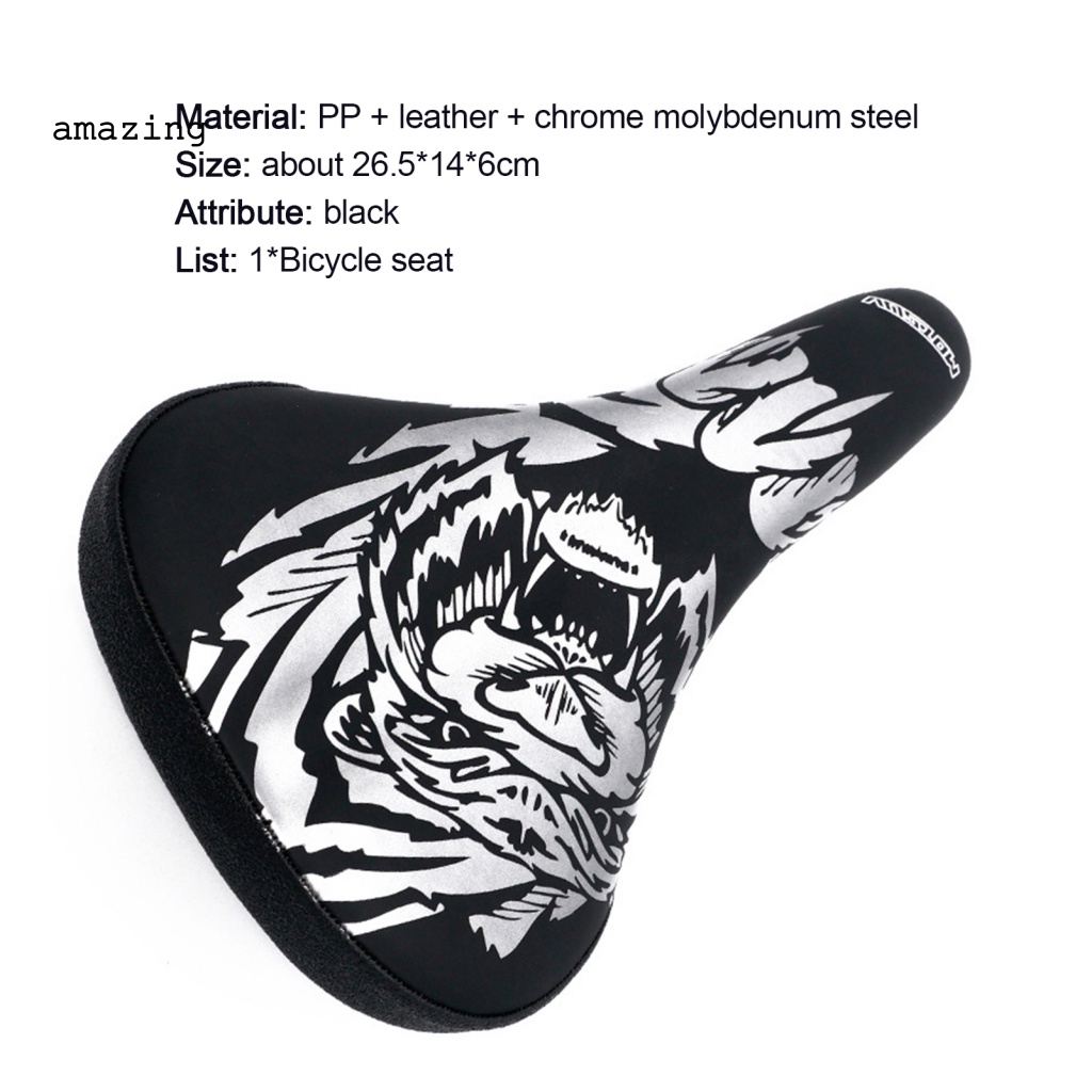 Yên Xe Đạp Chống Trượt Bằng Nhựa PP In Hình Hổ Thoáng Khí Tiện Dụng