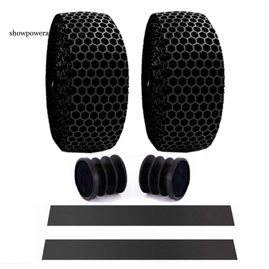 Bộ 2 Băng Quấn Tay Lái Xe Đạp Thiết Kế Kiểu Tổ Ong Thoáng Khí Mềm Mại Kèm Chốt Cắm