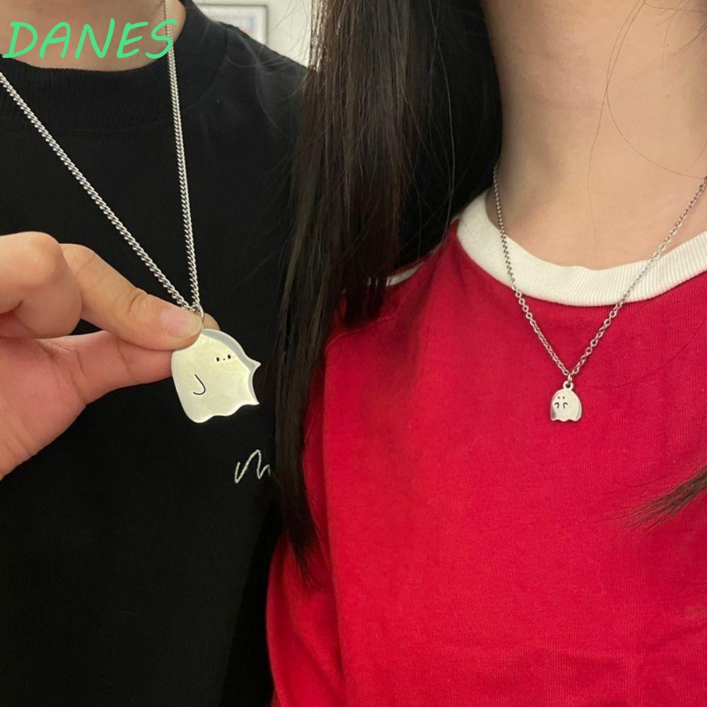 Vòng cổ Thép Titan Mặt Hình Ma Dễ Thương Cho Cặp Đôi