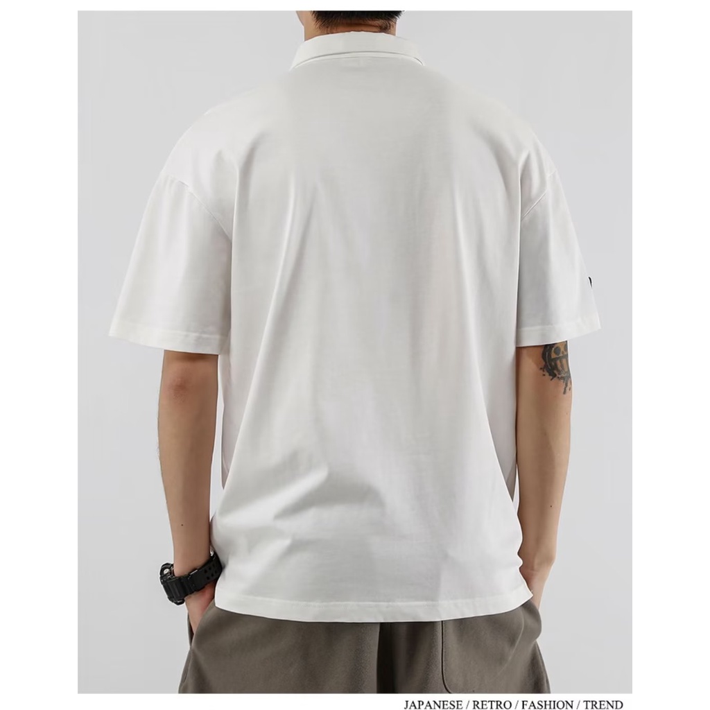 Áo Thun polo Ngắn Tay Form Rộng Phong Cách Đường Phố Thời Trang Mùa Hè Dành Cho Nam