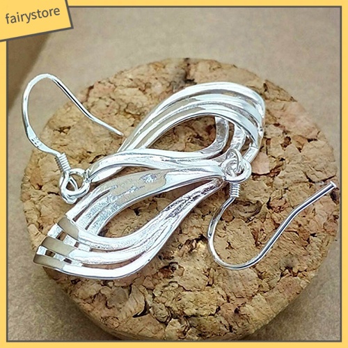 Bông Tai Mạ Bạc Hình Giọt Nước Thời Trang Dành Cho Nữ