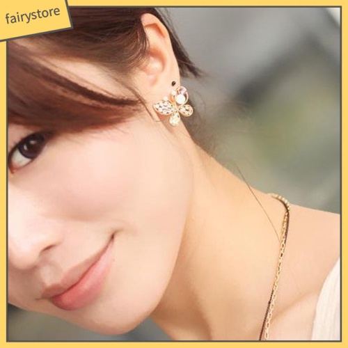 Bông Tai Hình Bướm Đính Đá Thời Trang Dành Cho Nữ
