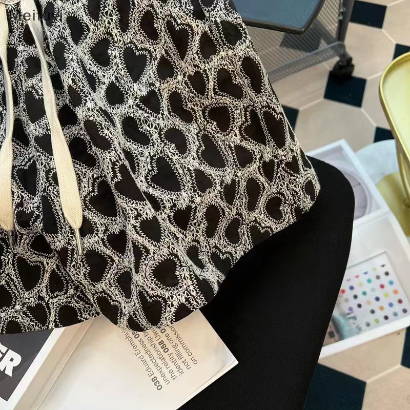 [Meifuyi] Quần Short Thể Thao Ống Rộng Lưng Cao Size Lớn Thời Trang Mùa Hè 2023